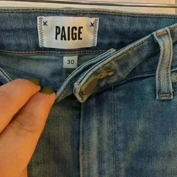 Paige Hoxton  slim crop womens size 30 straight leg medium wash denim jeans - Picture 5 of 10